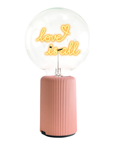 Bulb LOVE IS ALL Amber with Base Table Lamp PORTABLE Pop Nomad