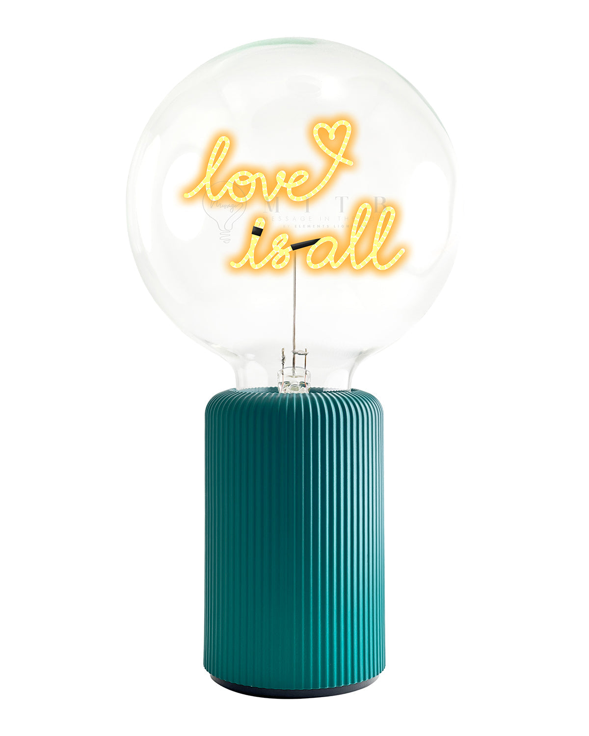 Bulb LOVE IS ALL Amber with Base Table Lamp PORTABLE Pop Nomad Yellow