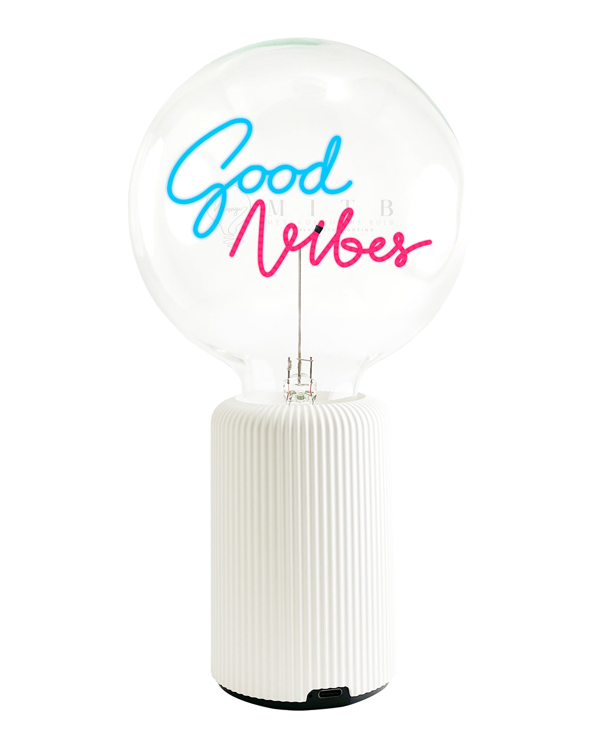 Bulb GOOD VIBES Blue/ Red with Base Table Lamp PORTABLE Pop Nomad