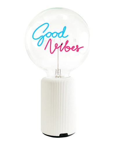 Bulb GOOD VIBES Blue/ Red with Base Table Lamp PORTABLE Pop Nomad
