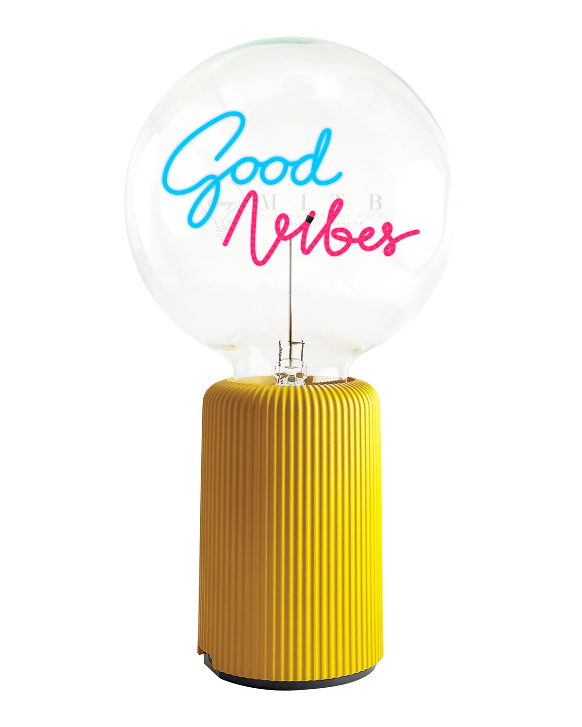Bulb GOOD VIBES Blue/ Red with Base Table Lamp PORTABLE Pop Nomad White