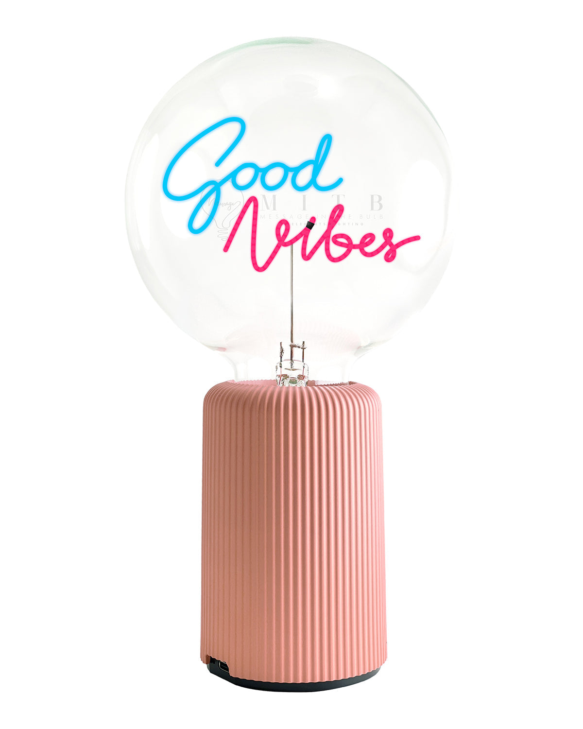 Bulb GOOD VIBES Blue/ Red with Base Table Lamp PORTABLE Pop Nomad White