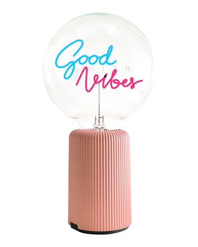 Bulb GOOD VIBES Blue/ Red with Base Table Lamp PORTABLE Pop Nomad