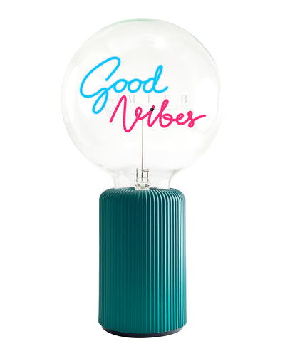 Bulb GOOD VIBES Blue/ Red with Base Table Lamp PORTABLE Pop Nomad