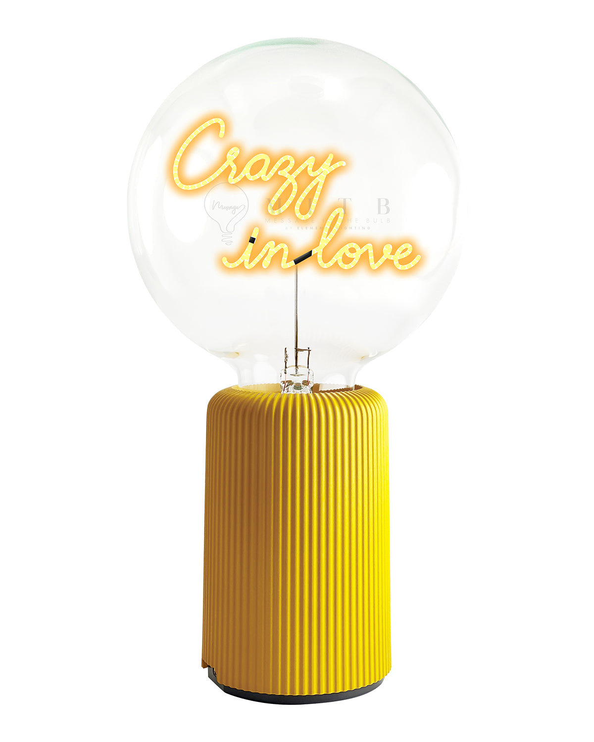 Bulb CRAZY IN LOVE Amber with Base Table Lamp PORTABLE Pop Nomad Yellow