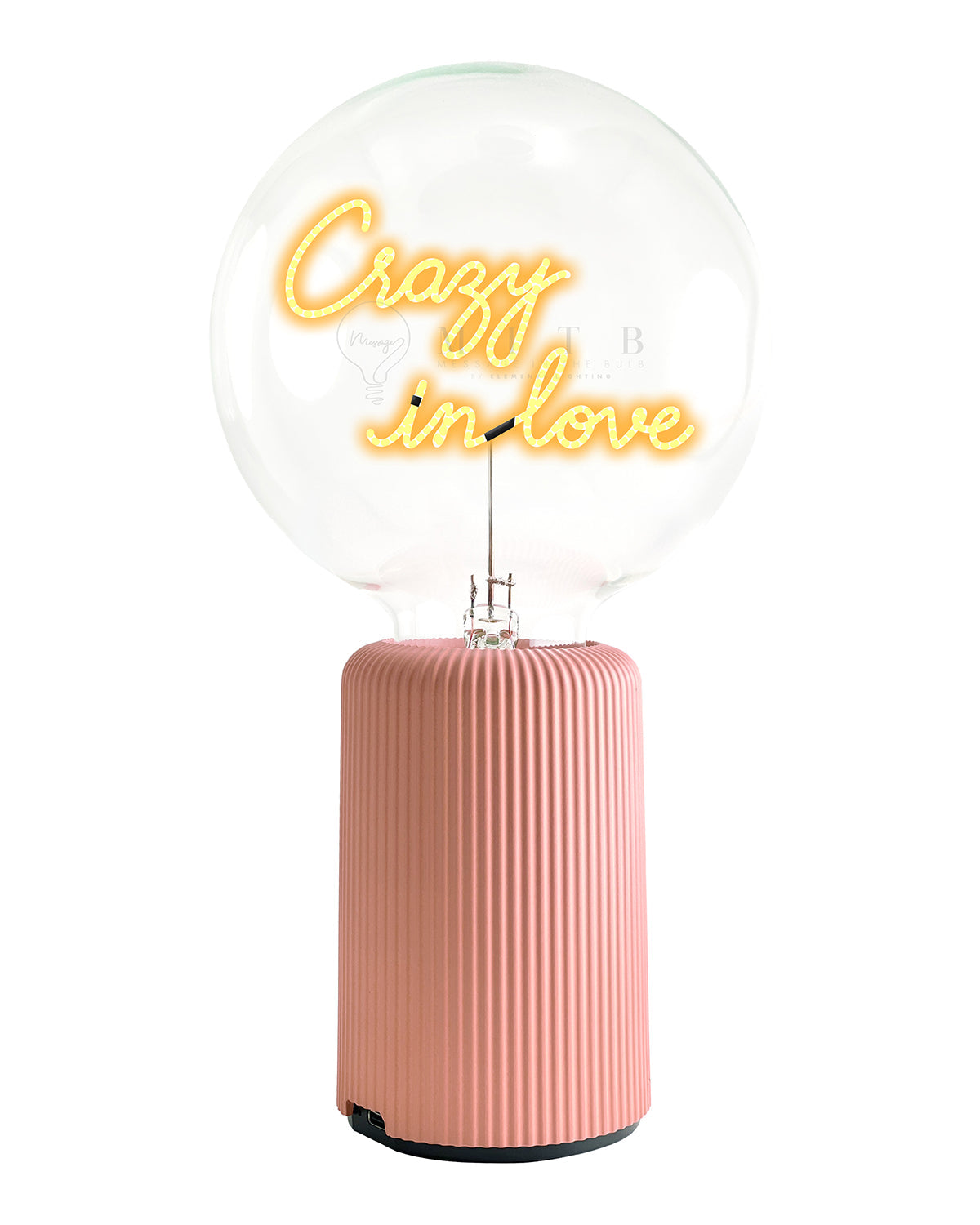 Bulb CRAZY IN LOVE Amber with Base Table Lamp PORTABLE Pop Nomad Olive