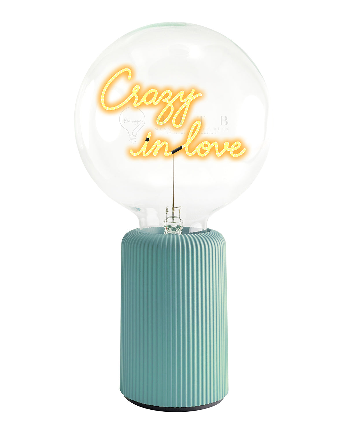Bulb CRAZY IN LOVE Amber with Base Table Lamp PORTABLE Pop Nomad Olive