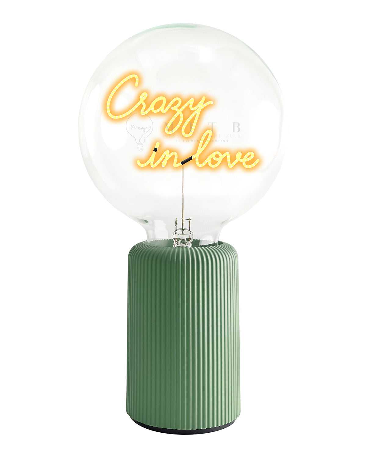 Bulb CRAZY IN LOVE Amber with Base Table Lamp PORTABLE Pop Nomad Olive