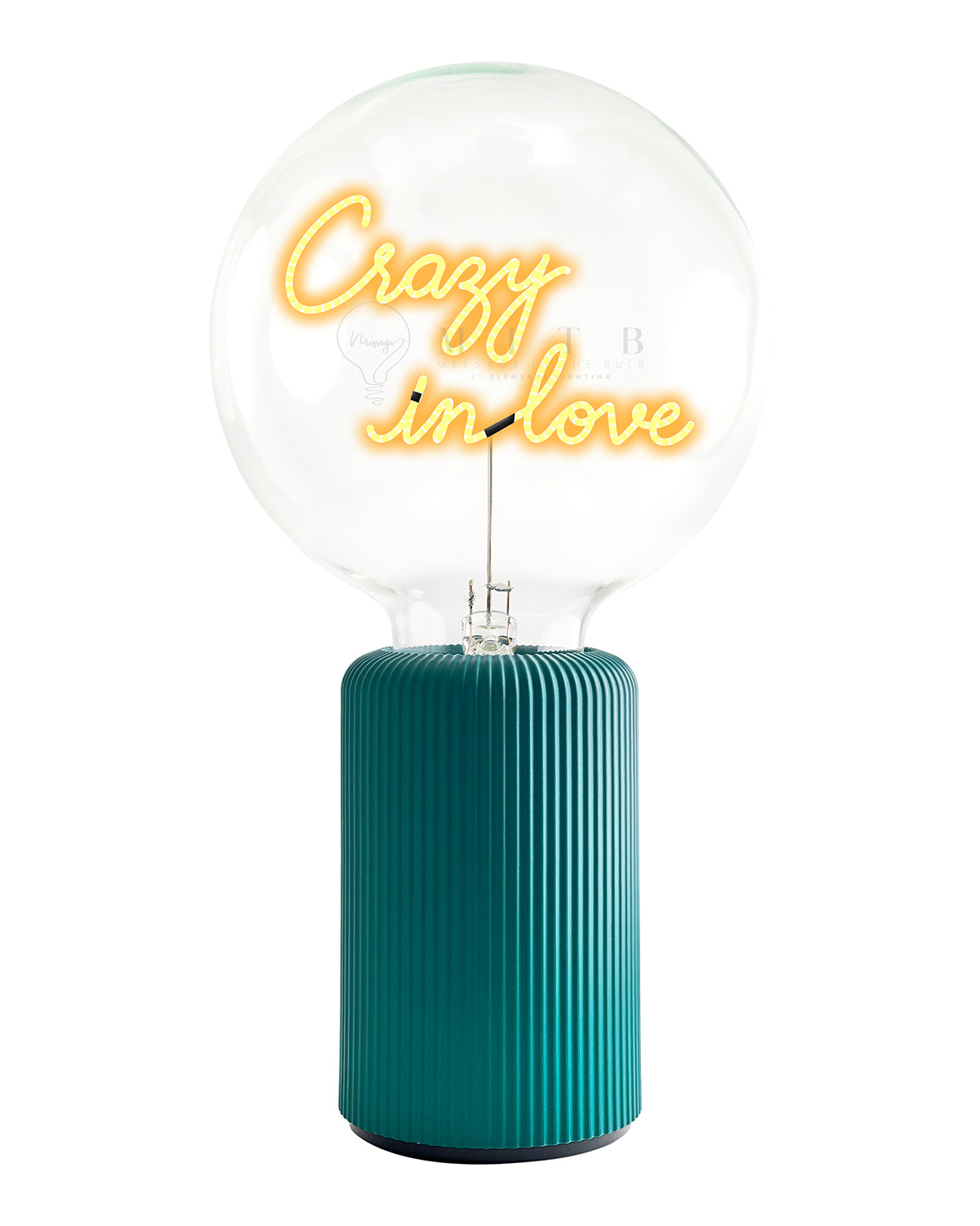 Bulb CRAZY IN LOVE Amber with Base Table Lamp PORTABLE Pop Nomad Olive