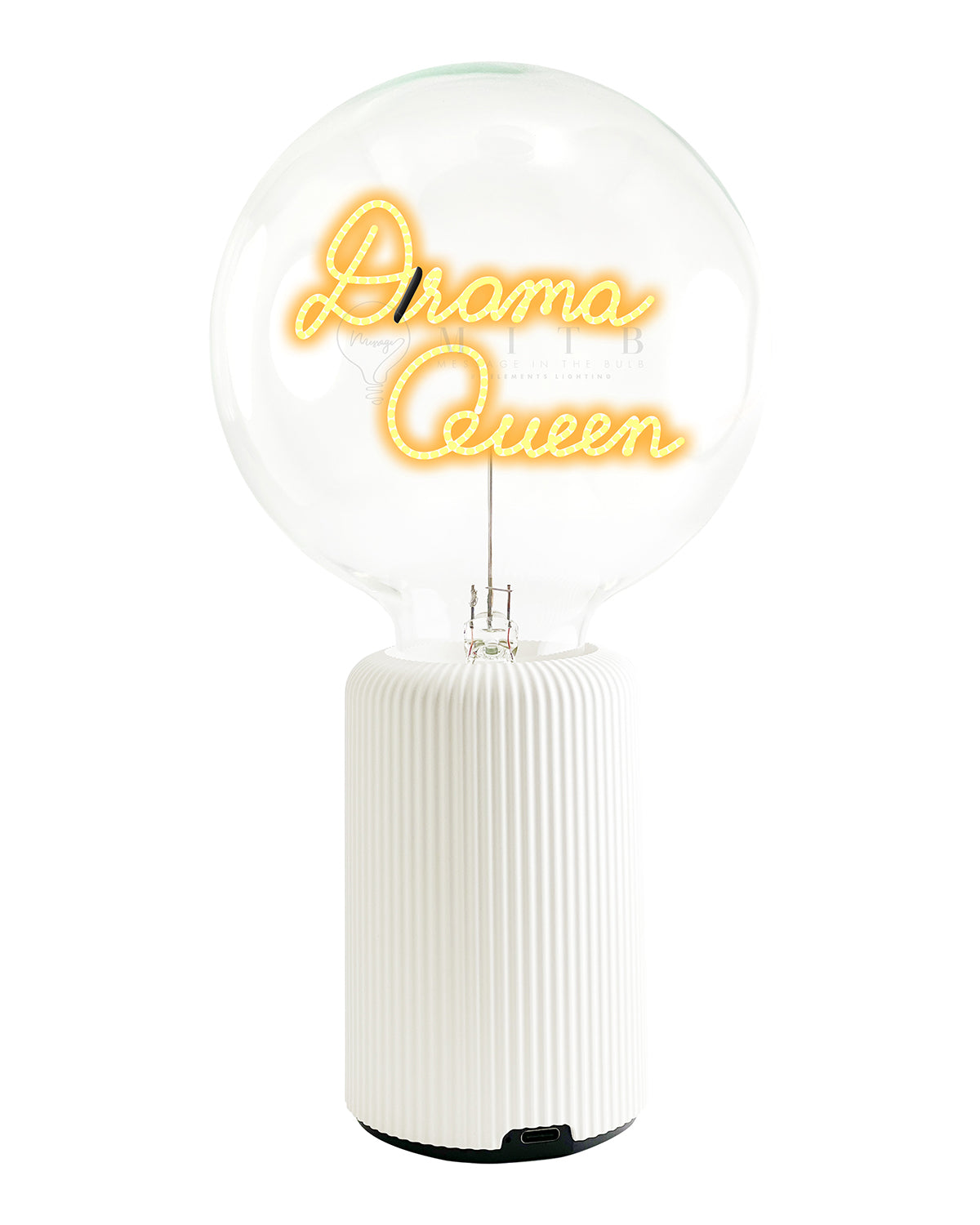 Bulb DRAMA QUEEN Amber with Base Table Lamp PORTABLE Pop Nomad Pink