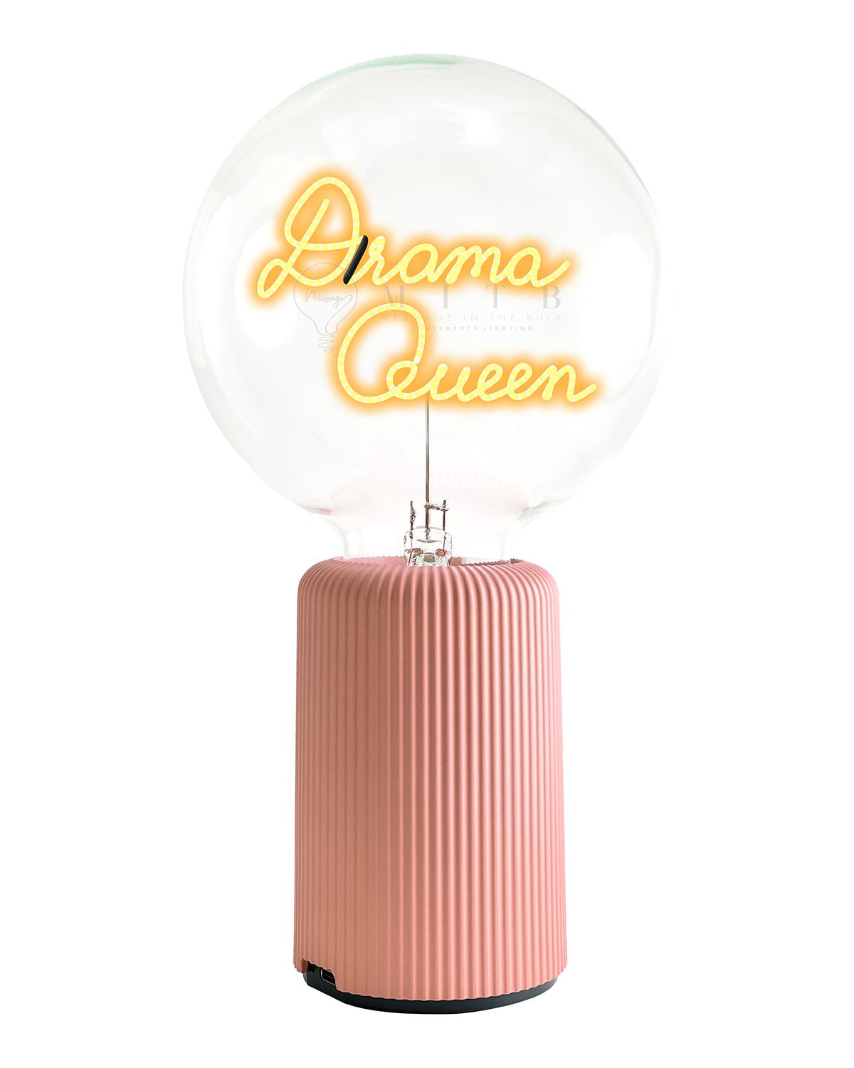 Bulb DRAMA QUEEN Amber with Base Table Lamp PORTABLE Pop Nomad Yellow