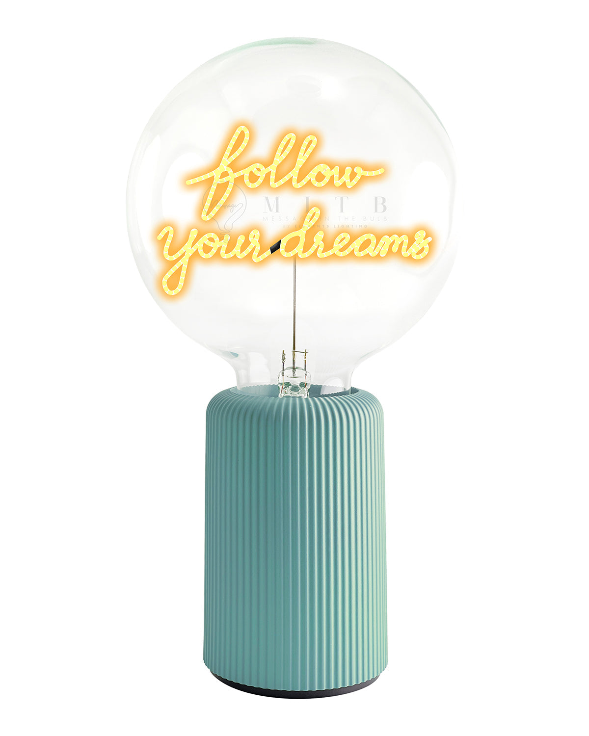 Bulb FOLLOW YOUR DREAMS Amber with Base Table Lamp PORTABLE Pop Nomad White