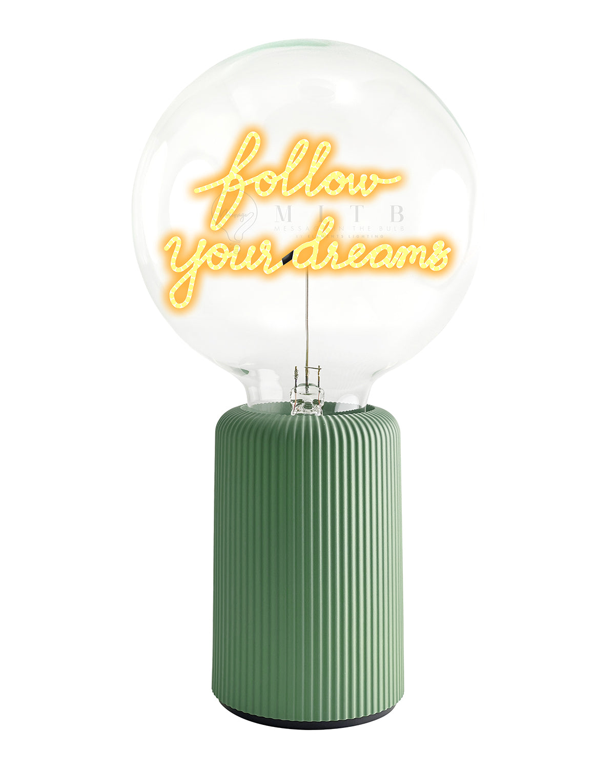 Bulb FOLLOW YOUR DREAMS Amber with Base Table Lamp PORTABLE Pop Nomad White