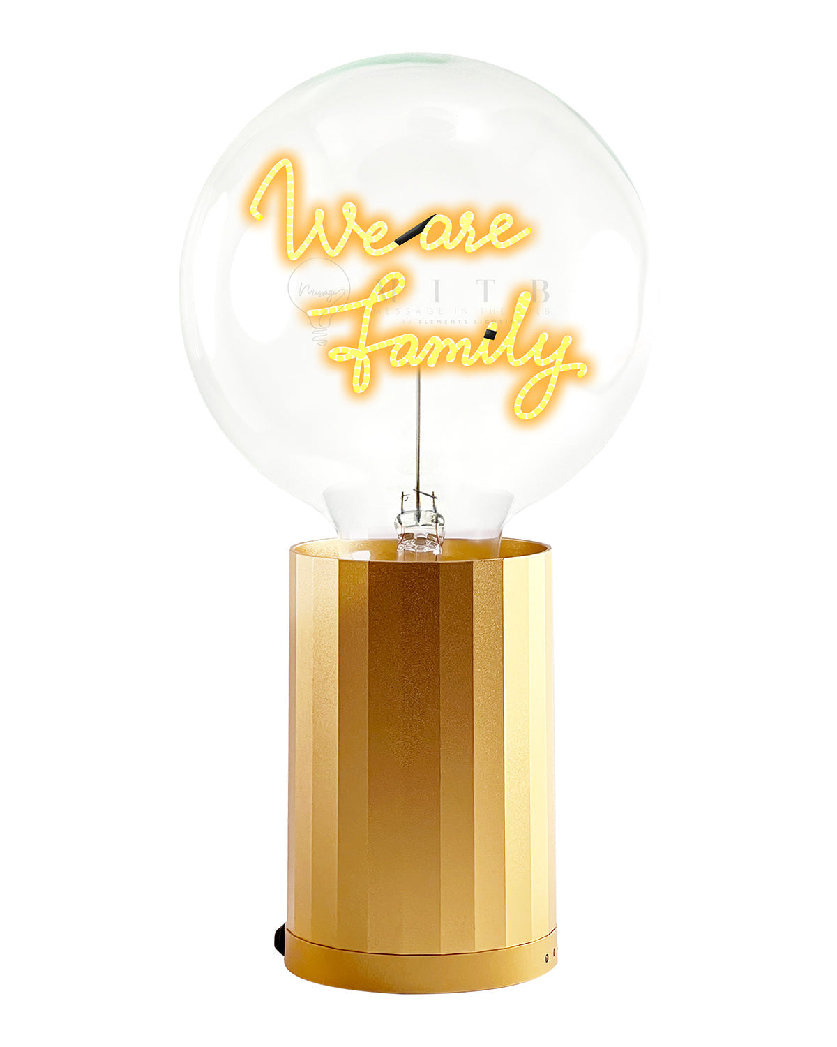 Bulb WE ARE FAMILY Amber with Base Table Lamp PORTABLE Rose Gold