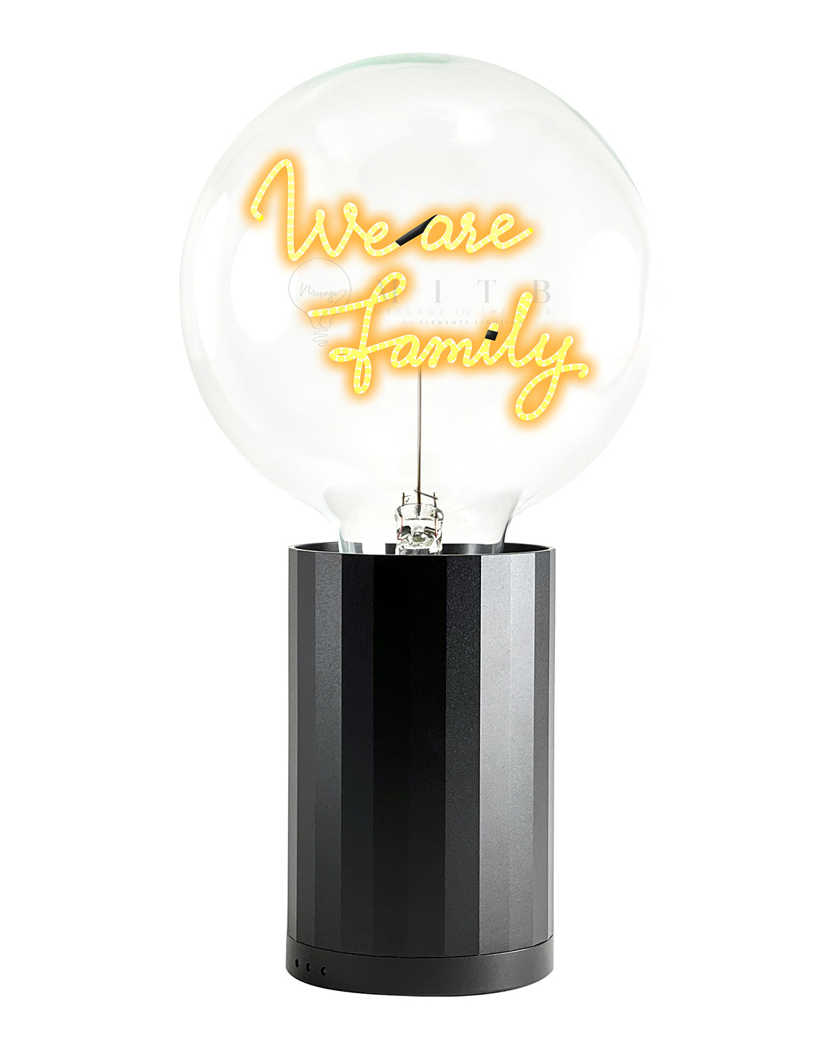 Bulb WE ARE FAMILY Amber with Base Table Lamp PORTABLE Rose Gold