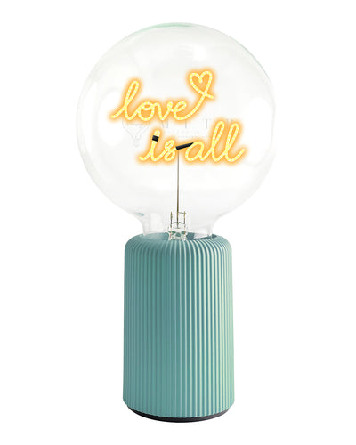 Bulb LOVE IS ALL Amber with Base Table Lamp PORTABLE Pop Nomad