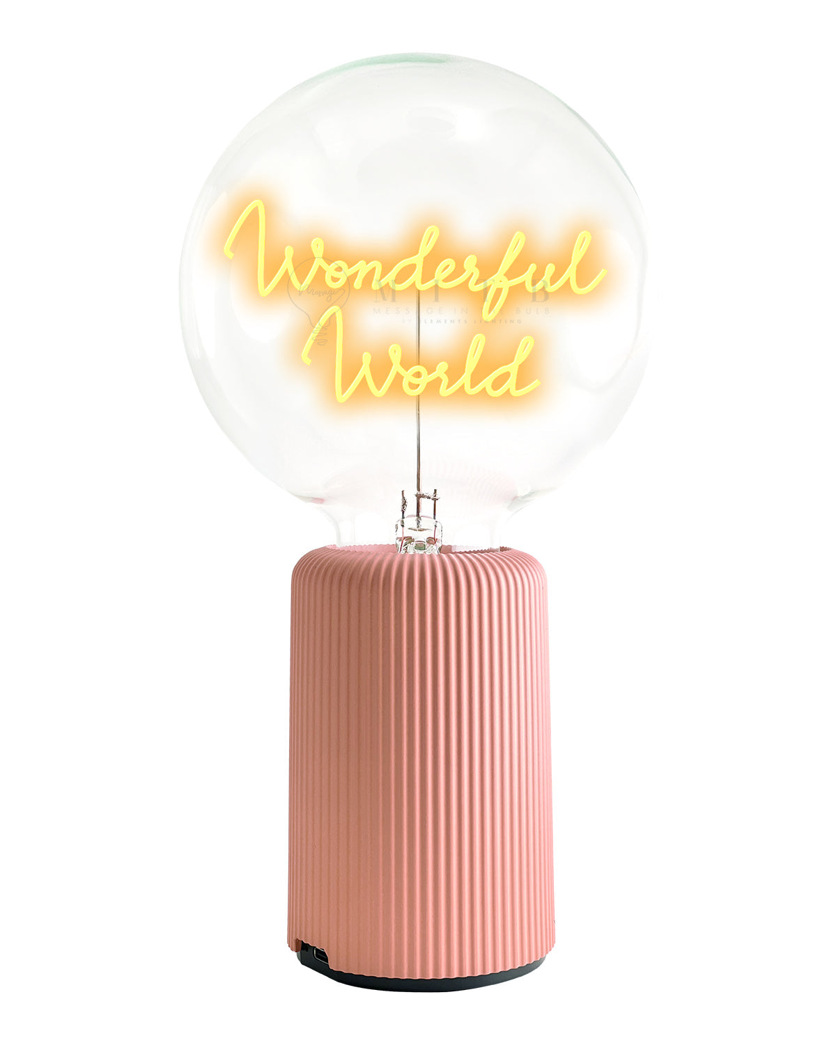 Bulb WONDERFUL WORLD Amber with Base Table Lamp PORTABLE Pop Nomad White
