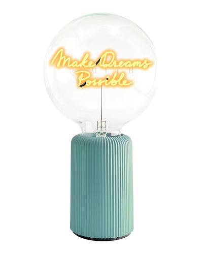 Bulb MAKE DREAMS POSSIBLE Amber with Base Table Lamp PORTABLE Pop Nomad