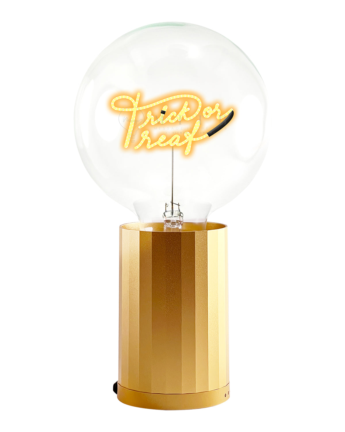 Bulb TRICK OR TREAT Amber with Base Table Lamp PORTABLE Rose Gold
