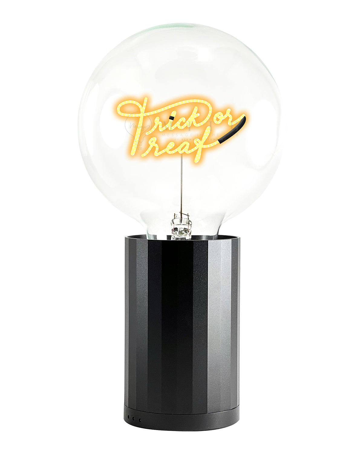 Bulb TRICK OR TREAT Amber with Base Table Lamp PORTABLE Rose Gold