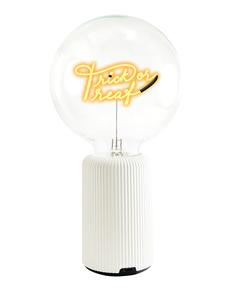Bulb TRICK OR TREAT Amber with Base Table Lamp PORTABLE Pop Nomad