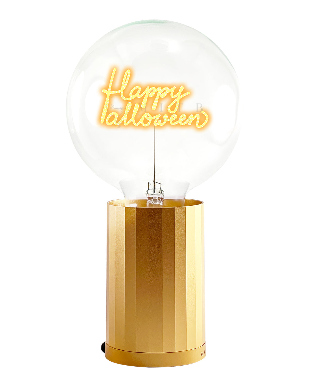 Bulb HAPPY HALLOWEEN Amber with Base Table Lamp PORTABLE Rose Gold