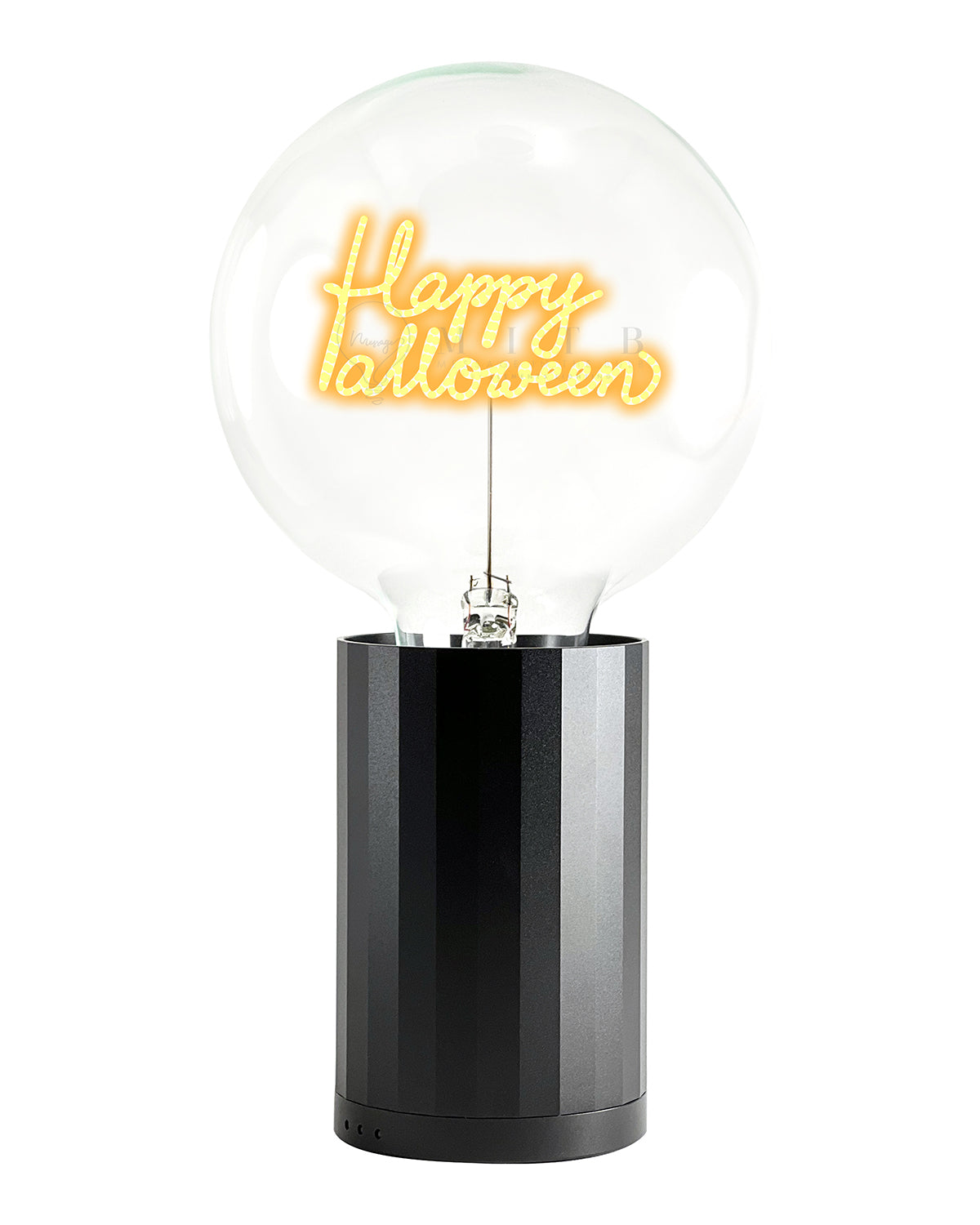 Bulb HAPPY HALLOWEEN Amber with Base Table Lamp PORTABLE Rose Gold