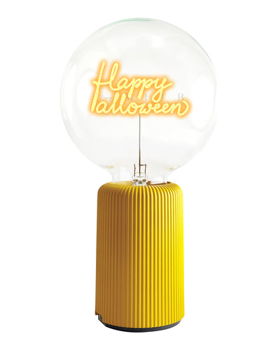 Bulb HAPPY HALLOWEEN Amber with Base Table Lamp PORTABLE Pop Nomad