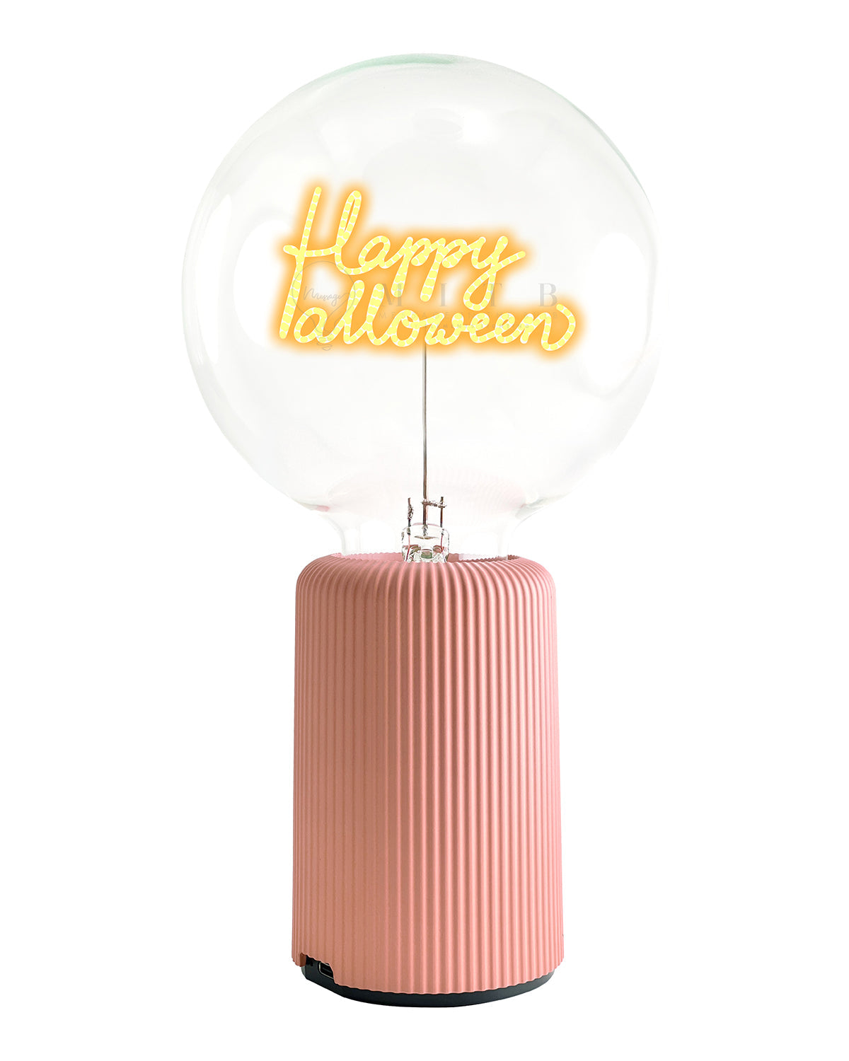 Bulb HAPPY HALLOWEEN Amber with Base Table Lamp PORTABLE Pop Nomad Olive