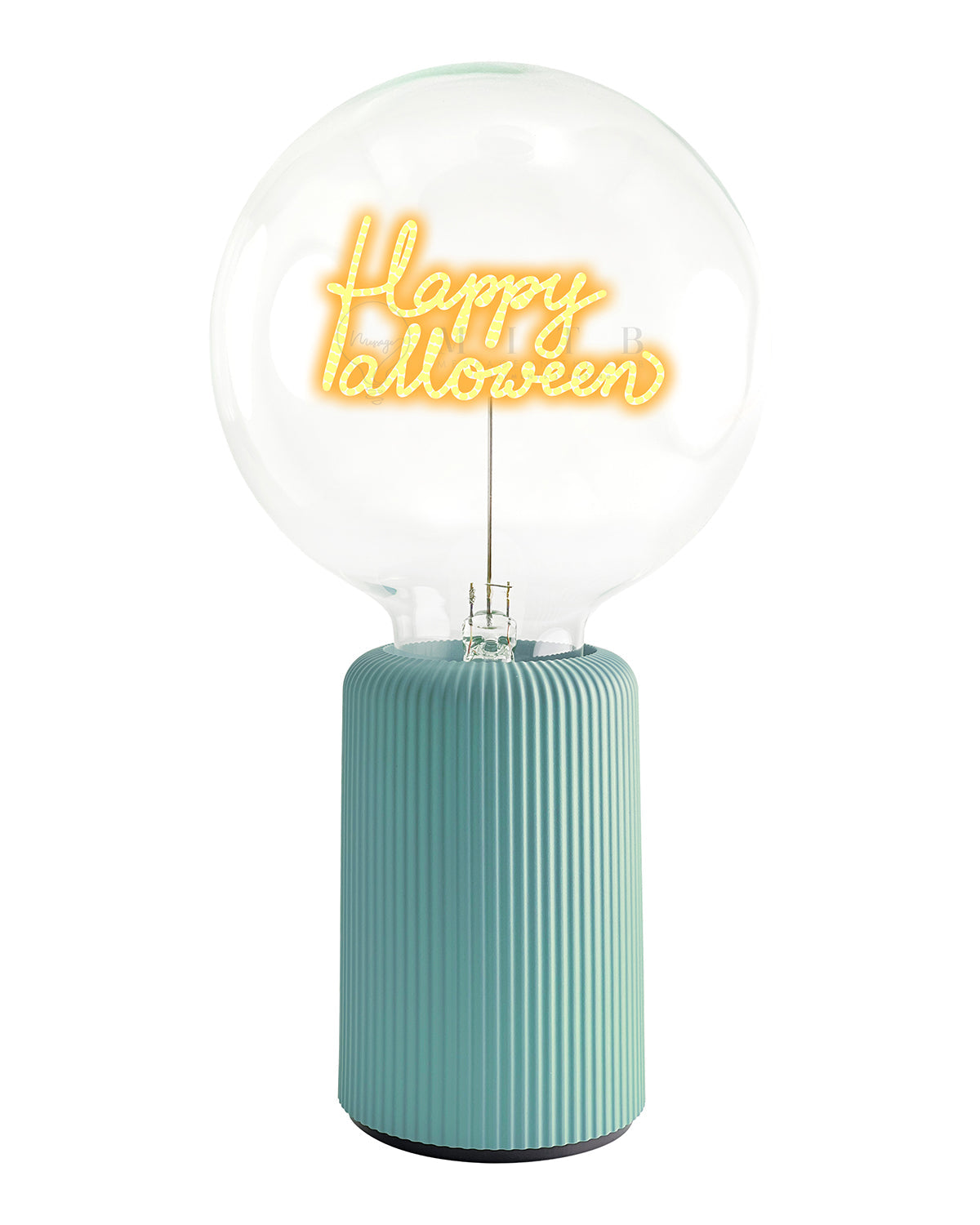 Bulb HAPPY HALLOWEEN Amber with Base Table Lamp PORTABLE Pop Nomad Yellow