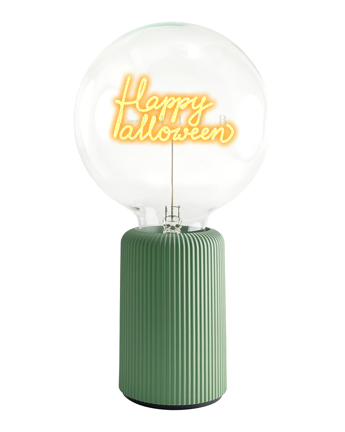 Bulb HAPPY HALLOWEEN Amber with Base Table Lamp PORTABLE Pop Nomad Olive