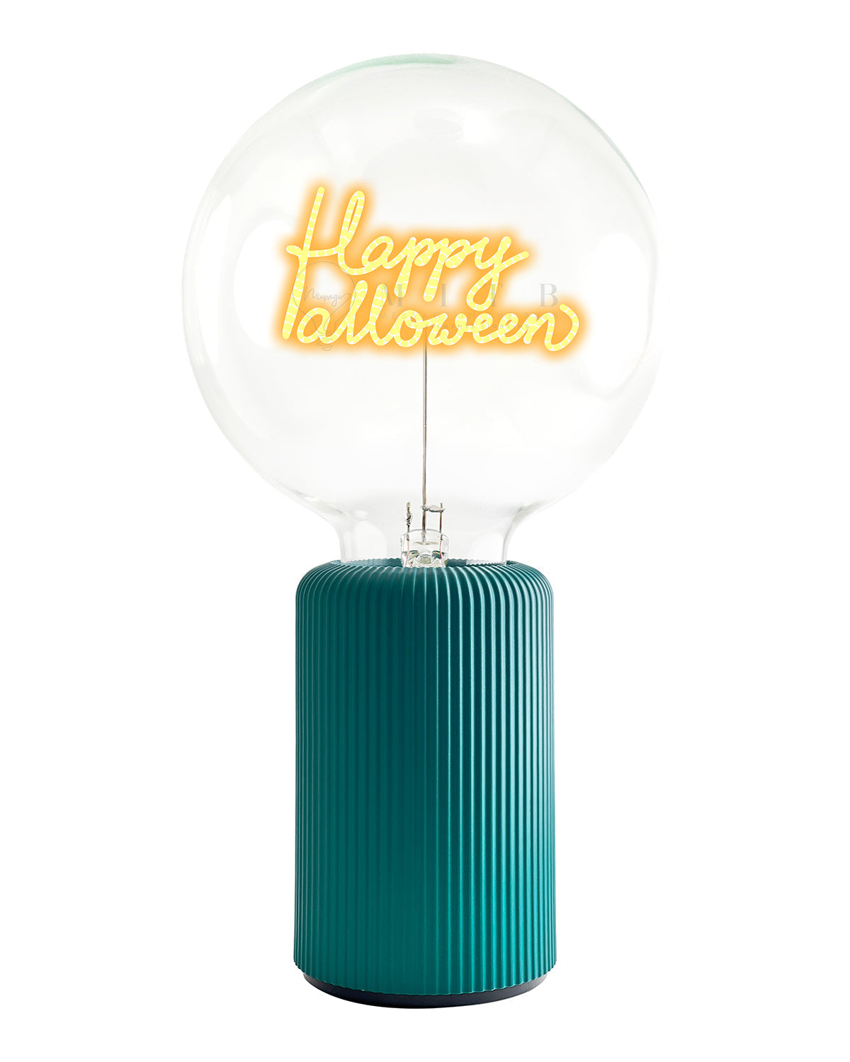 Bulb HAPPY HALLOWEEN Amber with Base Table Lamp PORTABLE Pop Nomad Olive