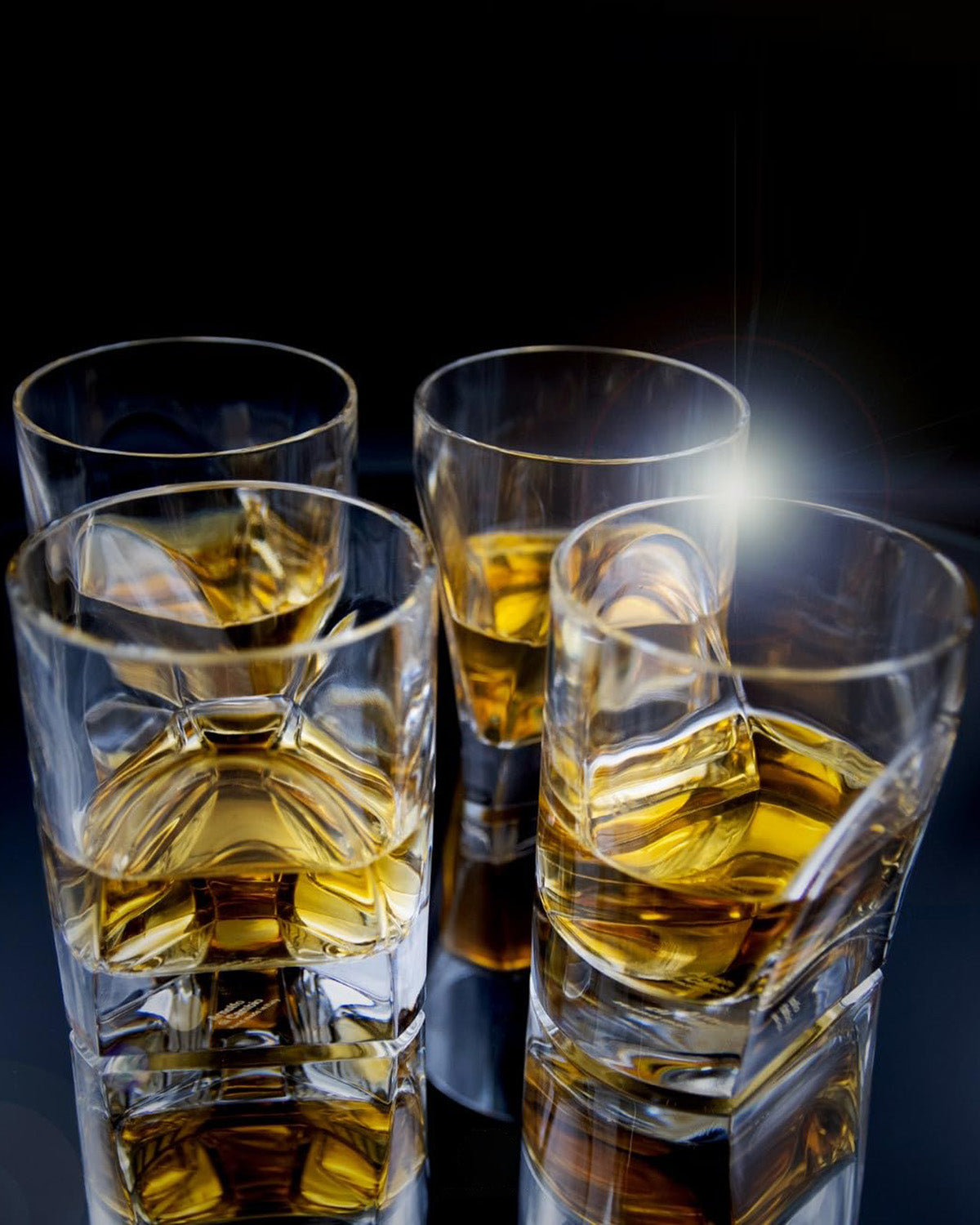 Double Old Fashion Glass CONVERSAZIONE Set of 4