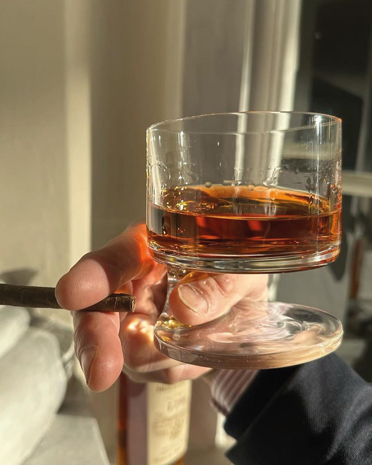 Double Old Fashion Glass SMOKE Set of 2