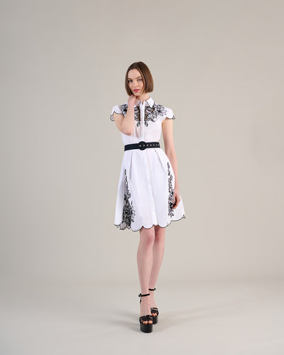 Women's Dress ADELINA Blk/Whi Size 36