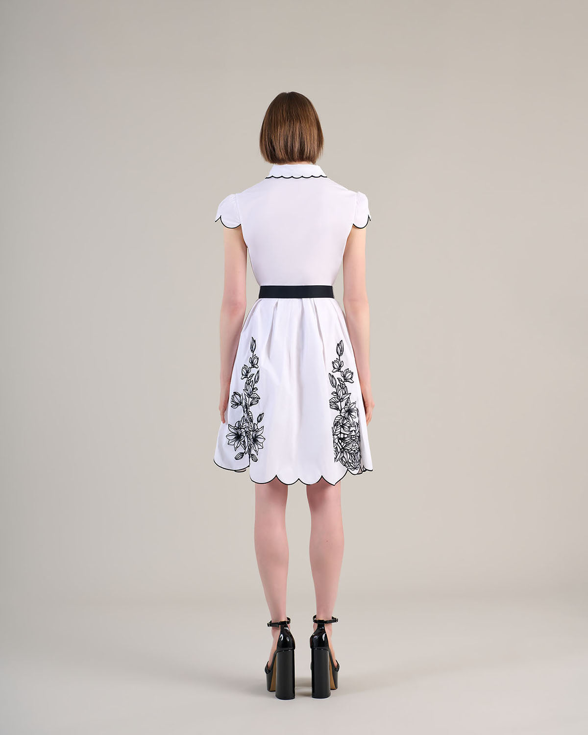 Women's Dress ADELINA Blk/Whi Size 36