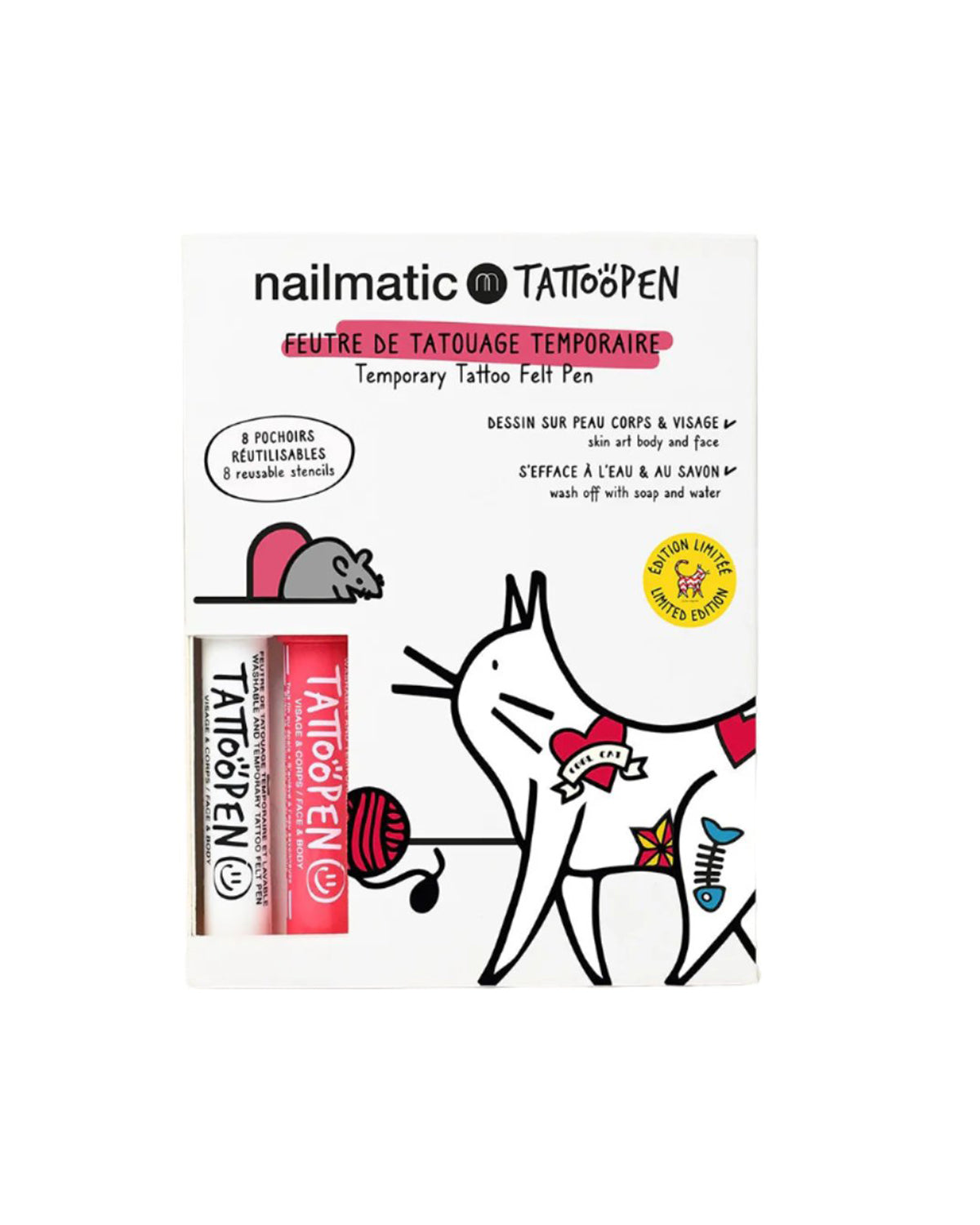 Nailmatic Tattoo Pen Set for Kids CAT