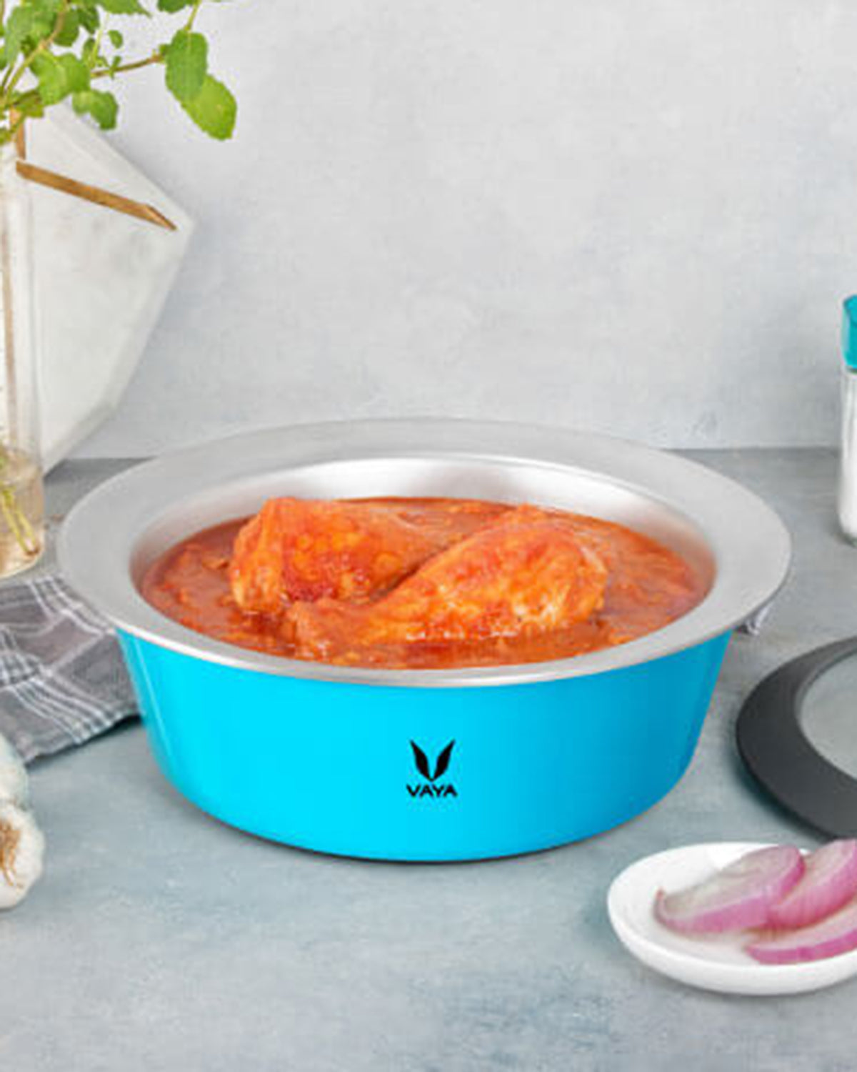 Vaya HauteCase - 50.7 fl.oz - Azure Blue - with Glass Lid