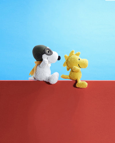 Plush PEANUTS SNOOPY Sitting Flying Ace 8"