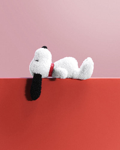 Plush PEANUTS SNOOPY ECO Tiny Teddy Cream in giftbox  7"