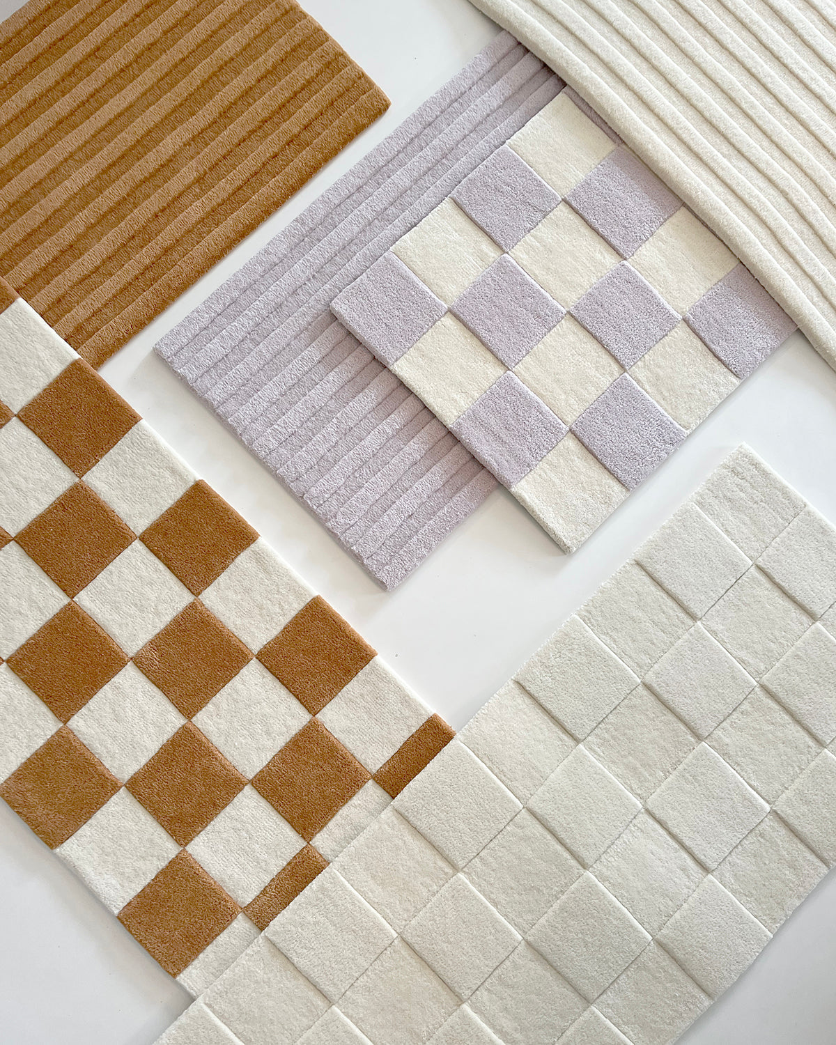 Rug CHECKERBOARD Lilac / White 3.9 x 5.9ft