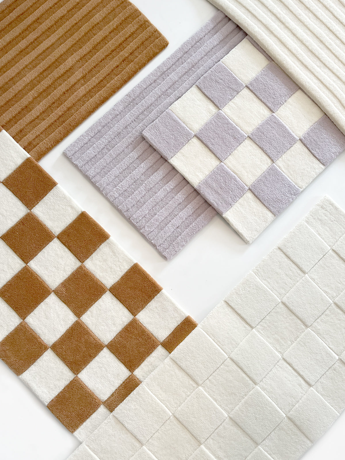 Rug CHECKERBOARD Off White 1.8 x 5.2 ft