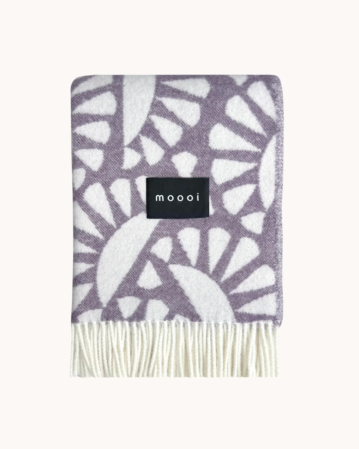 Maison Deux Blanket MOOOI WOODBLOCK BEETLE Plum Cream
