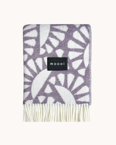 Maison Deux Blanket MOOOI WOODBLOCK BEETLE Plum Cream