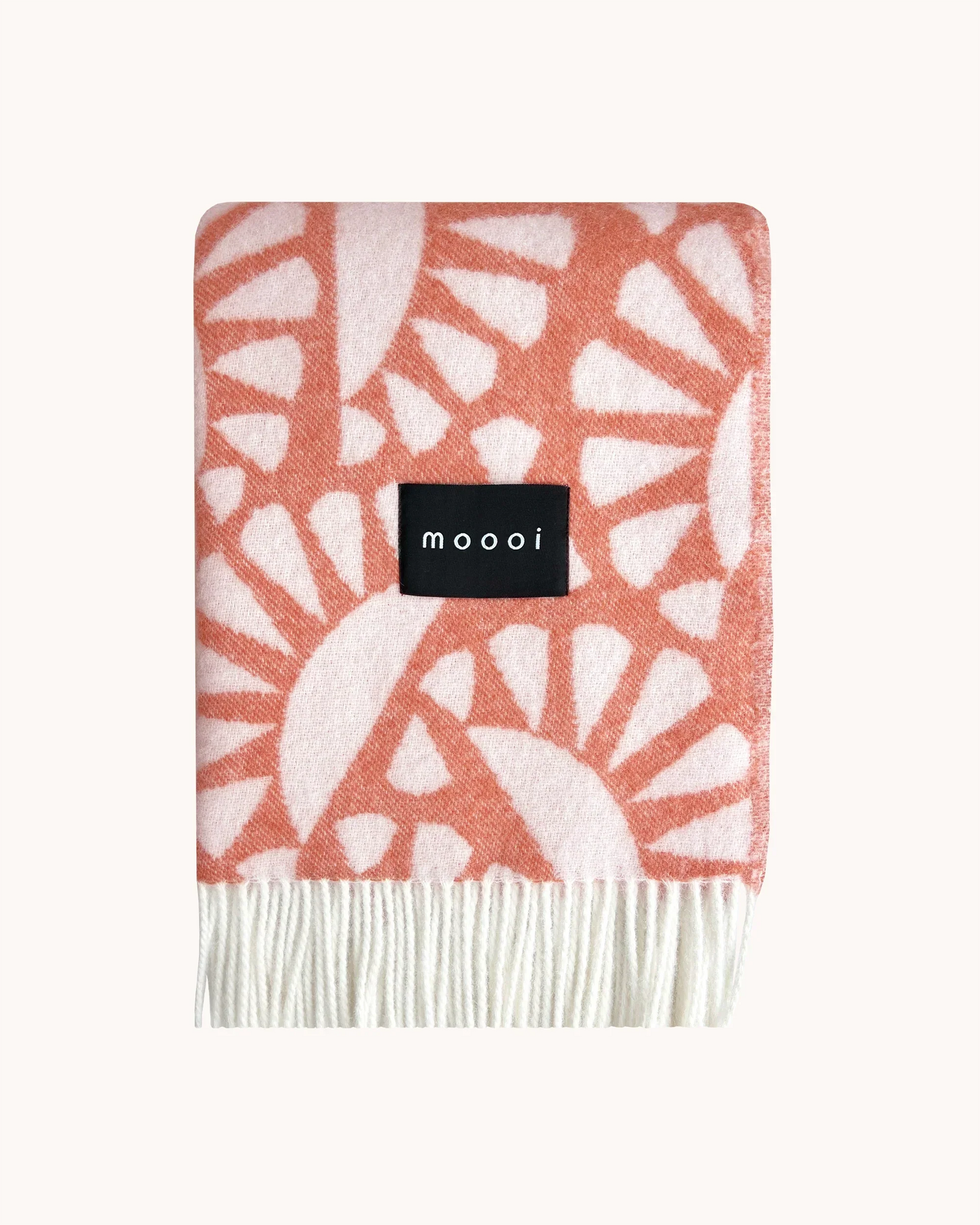 Maison Deux Blanket MOOOI WOODBLOCK BEETLE Rust Cream