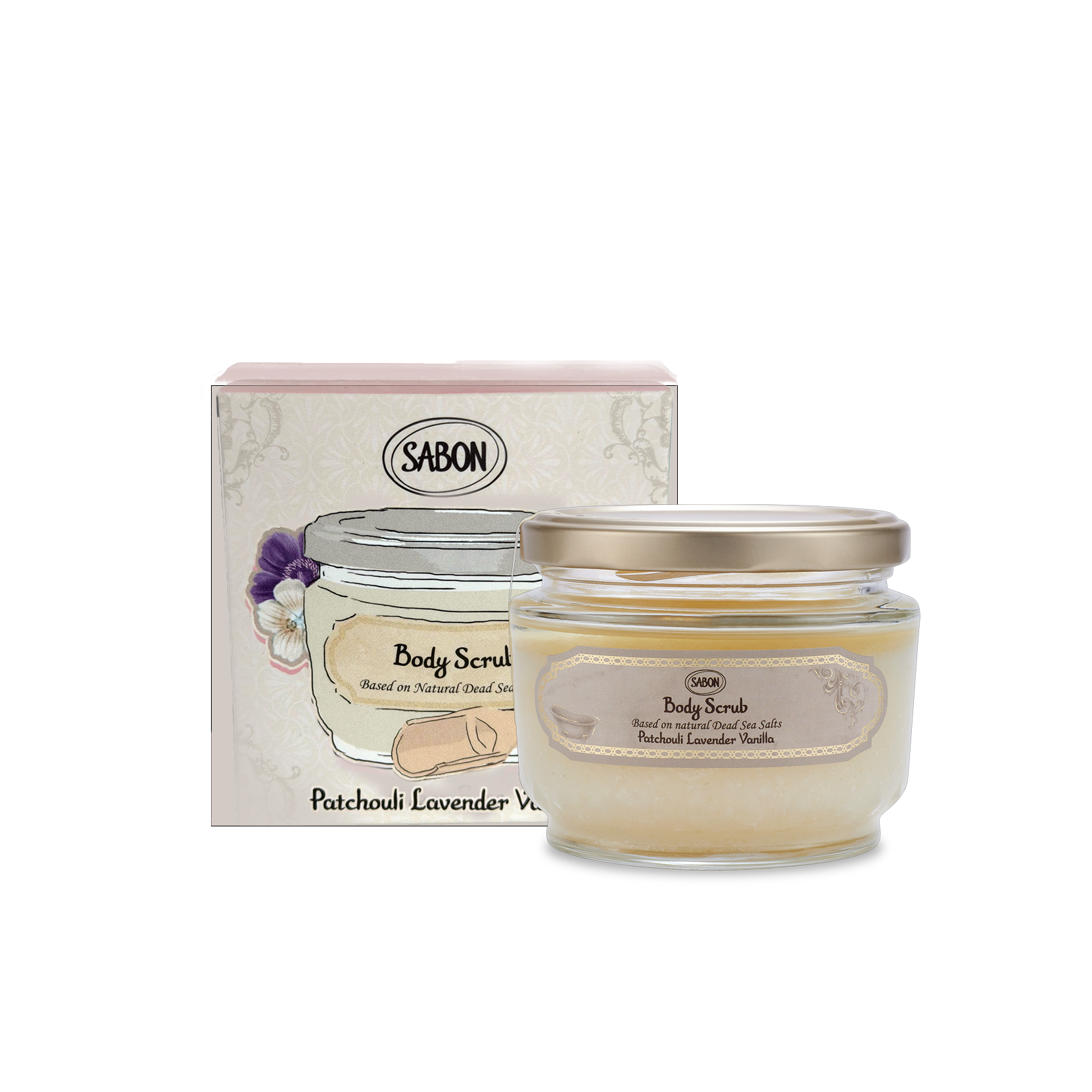 Body Scrub Patchouli Lavender Vanilla 320g in Box