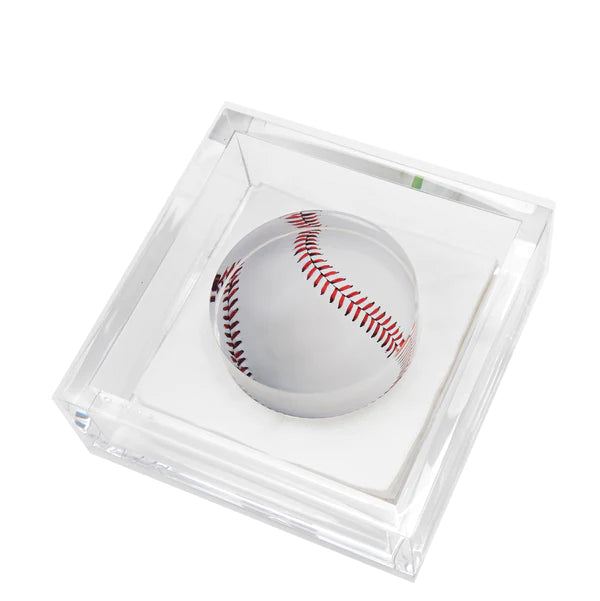 Tara Wilson Designs Cocktail Napkin Holder BASEBALL 6" x 6"