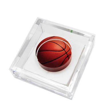 Tara Wilson Designs Cocktail Napkin Holder BASKETBALL 6" x 6"