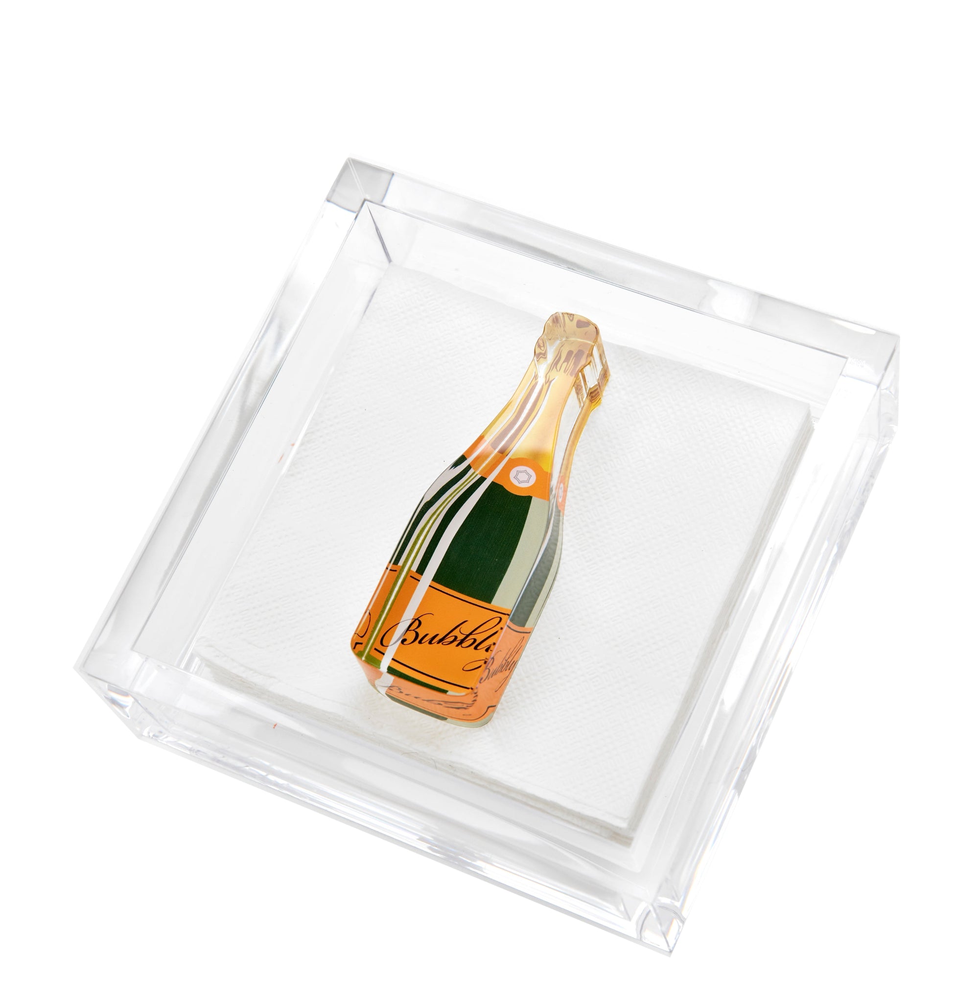 Cocktail Napkin Holder BUBBLY 4 inches by 4 inches 