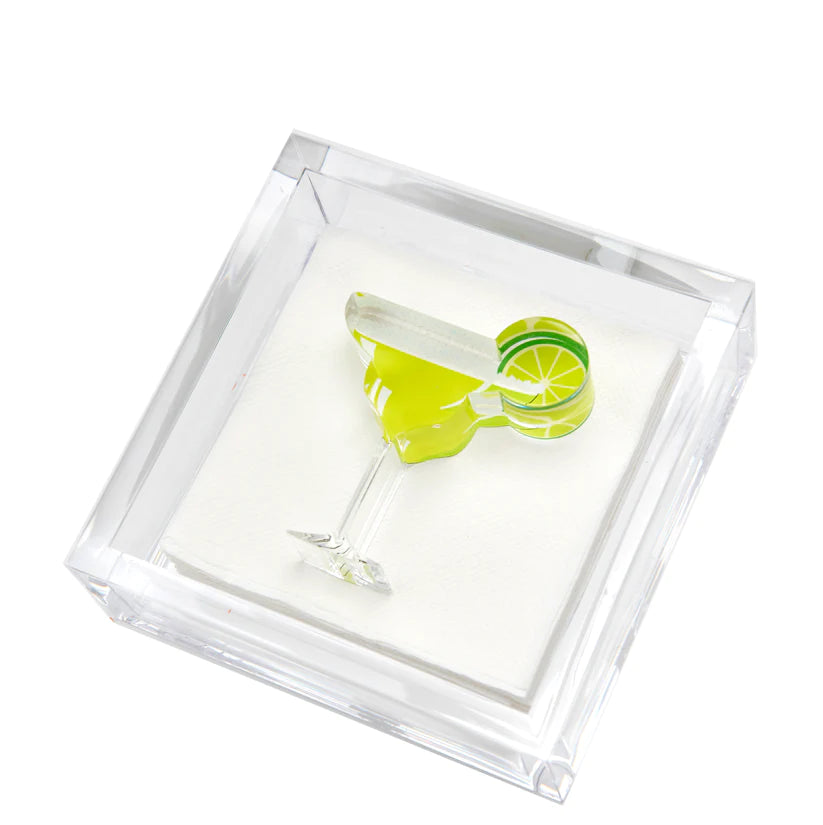 Cocktail Napkin Holder MARGARITA 4 inches by 4 inches 